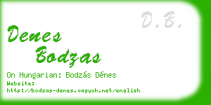 denes bodzas business card