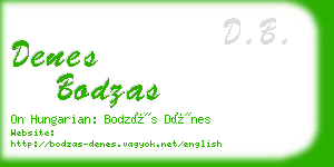 denes bodzas business card